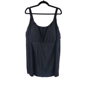 Ava & Viv Black Summer Poolside Bathing Suit Dress One Piece 26W NWOT